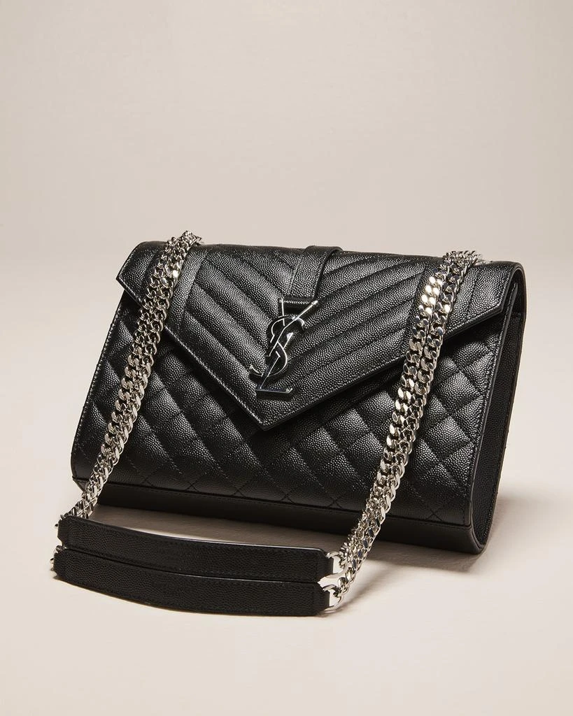 Yves Saint Laurent Envelope Triquilt Medium YSL Shoulder Bag in Grained Leather 8