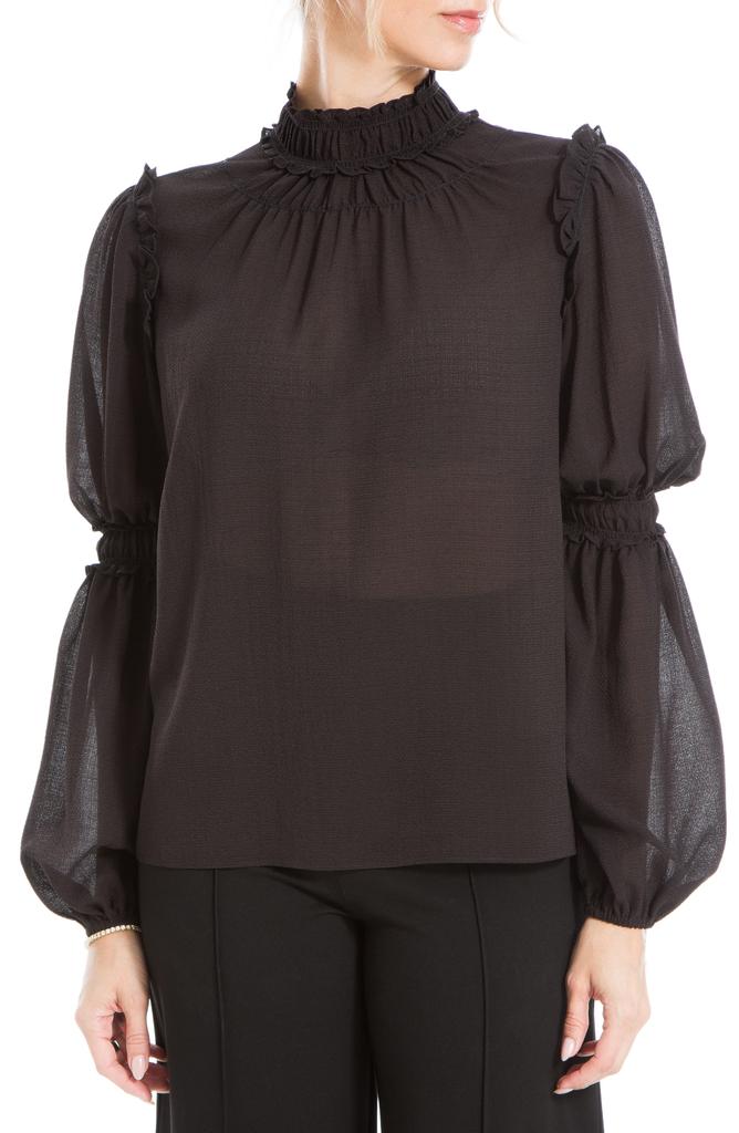 Max Studio Mock Neck Long Sleeve Top