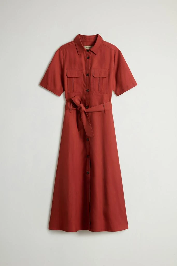 Woolrich Long Tencel Dress - Women - Red 5