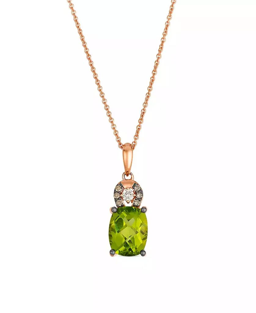 Le Vian Peridot (2 ct. t.w.), Vanilla and Chocolate Diamonds Pendant Necklace (0.12 ct. t.w.) in 14k Strawberry Gold 1