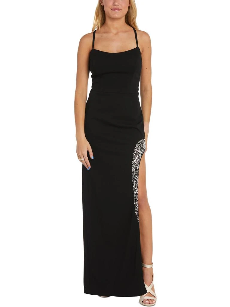NW Nightway Womens Side Slit Long Evening Dress 1