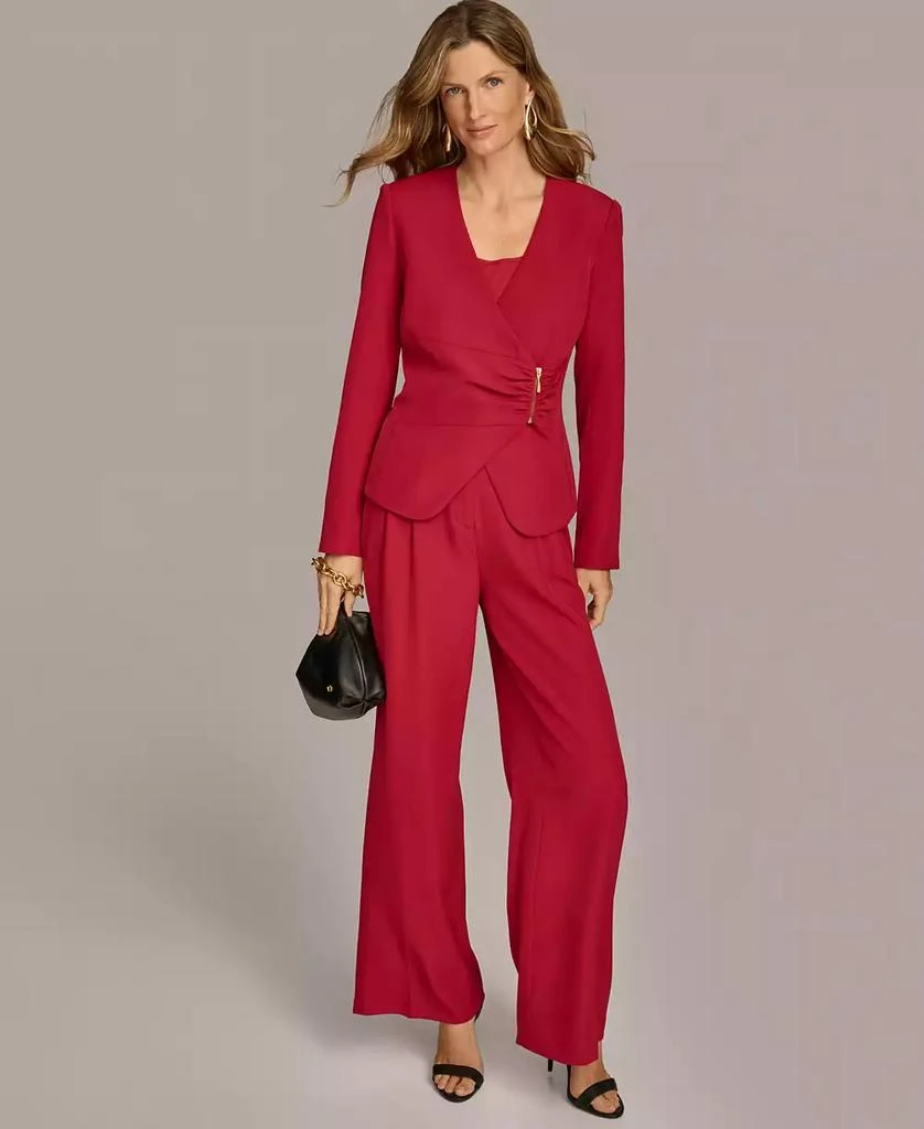 Donna Karan Women's Asymmetrical Zip Front Blazer 5