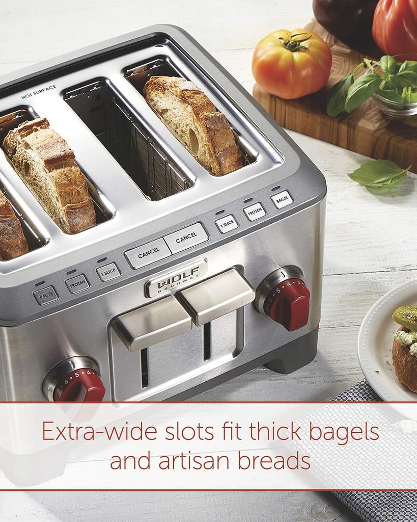 Wolf Gourmet Four-Slice Toaster With Red Knob 2