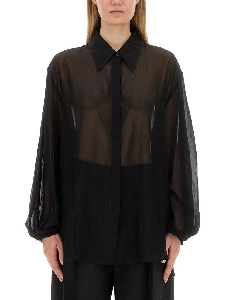 Khaite Khaite Long-Sleeved Sheer Top 1