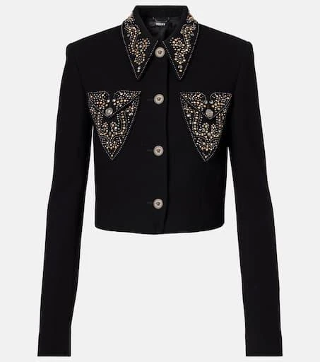 Versace Studded wool-blend jacket 1