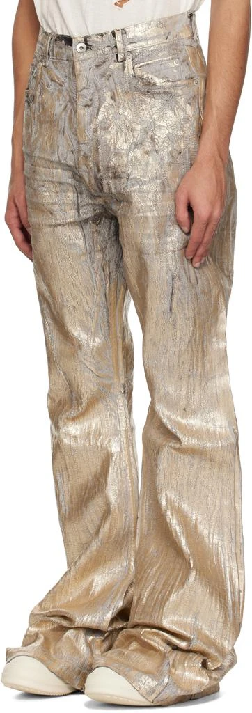 Rick Owens Gold Hollywood Bolan Bootcut Jeans 4