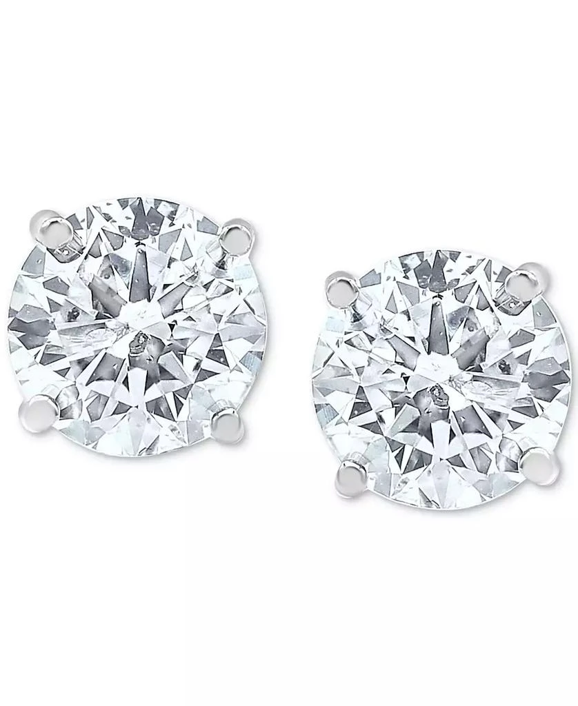 Macy's Diamond Stud Earrings (2 ct. t.w.) in 14k White or Yellow Gold 4