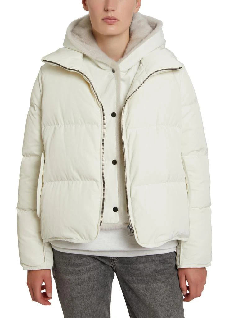 YVES SALOMON Puffer jacket with fur detail 2