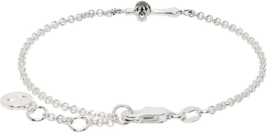 Stolen Girlfriends Club SSENSE Exclusive Silver Gothic Side Cross Bracelet