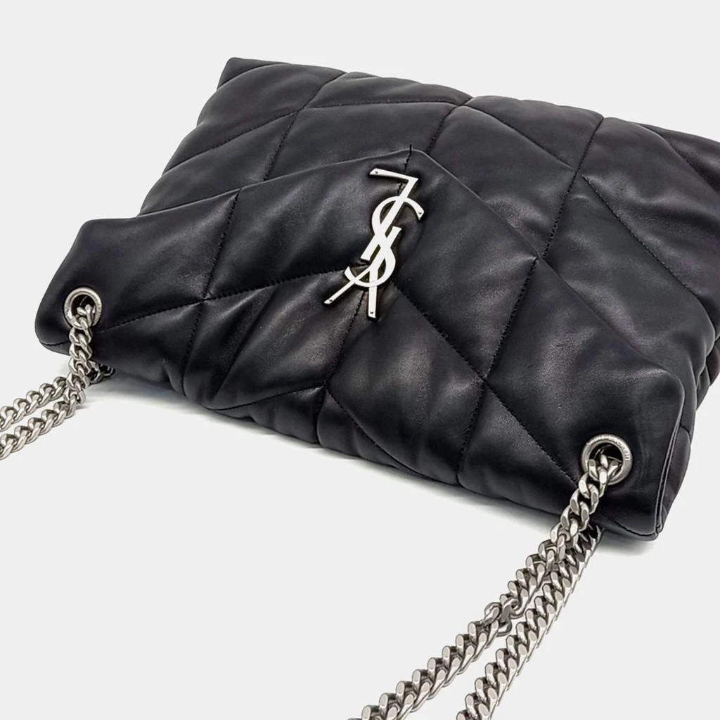 Yves Saint Laurent Saint Laurent Paris Black Leather Lulu Puffer Medium Shoulder Bag 4