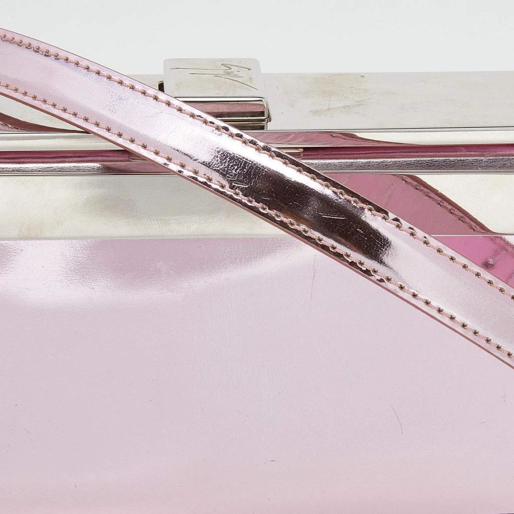 Giuseppe Zanotti Giuseppe Zanotti Metallic Pink Patent Leather And Metal Box Crossbody Bag 5
