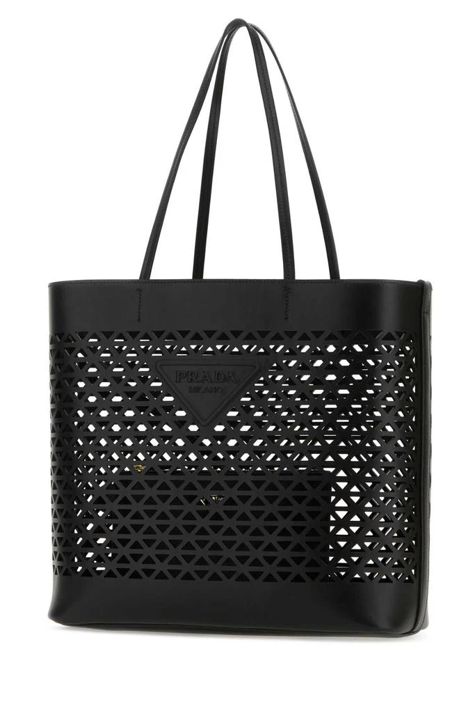 Prada BLACK LEATHER SHOPPING BAG 2