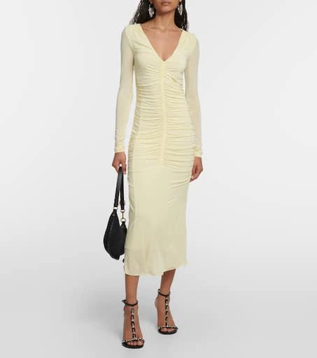 knee length dresses for ladies Toteme Asymmetric Gathered Jersey Midi Dress – Ellie Belle