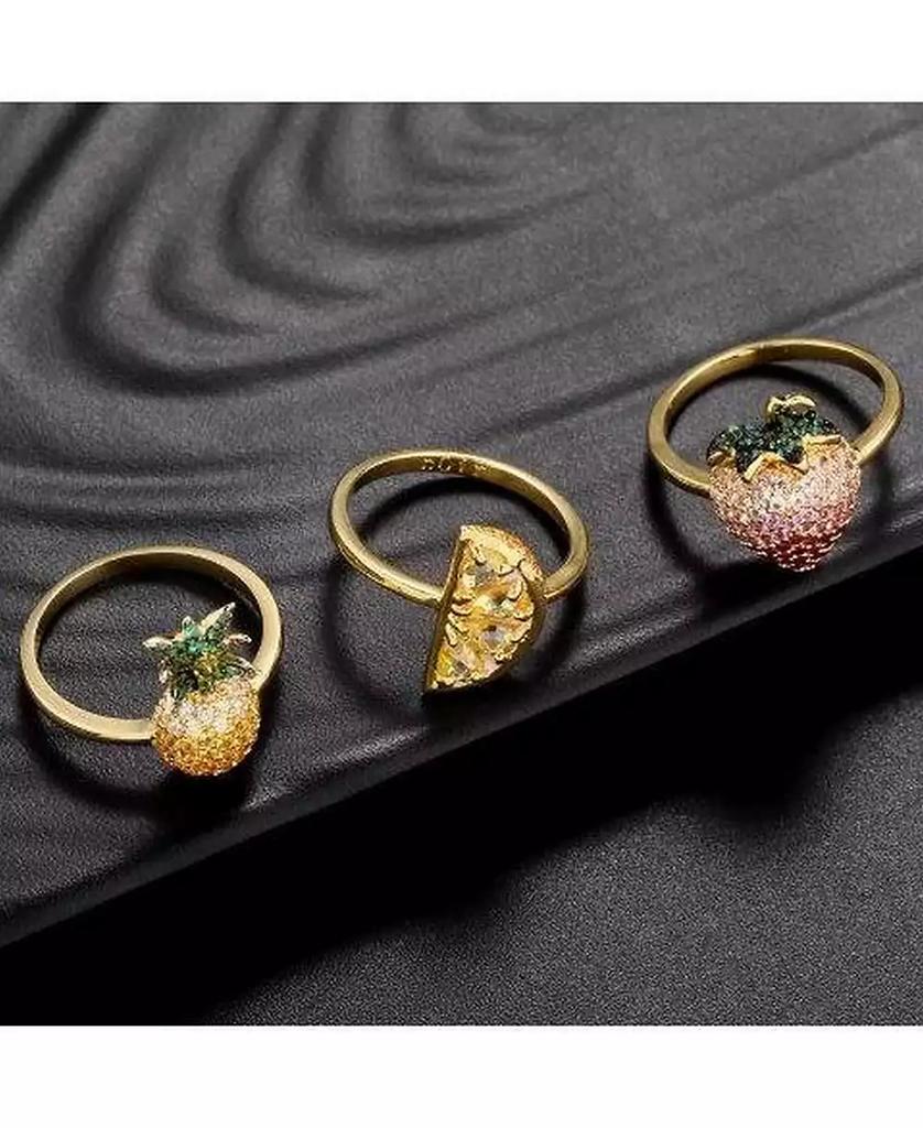 Noir Stackable Cubic Zirconia Fruit Ring Set