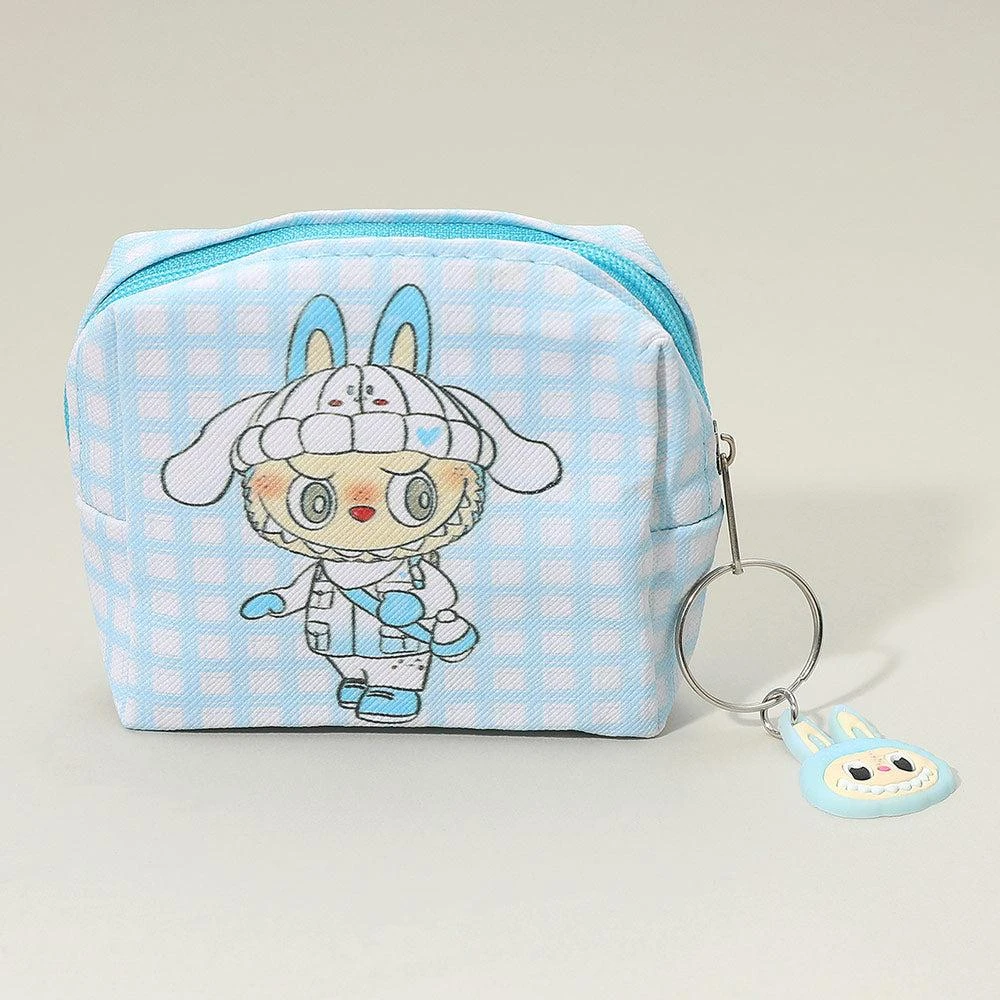 FASHNZFAB 12PCS - Cute Monster Bunny Character Printed Keychain Mini Pouch Bags 3