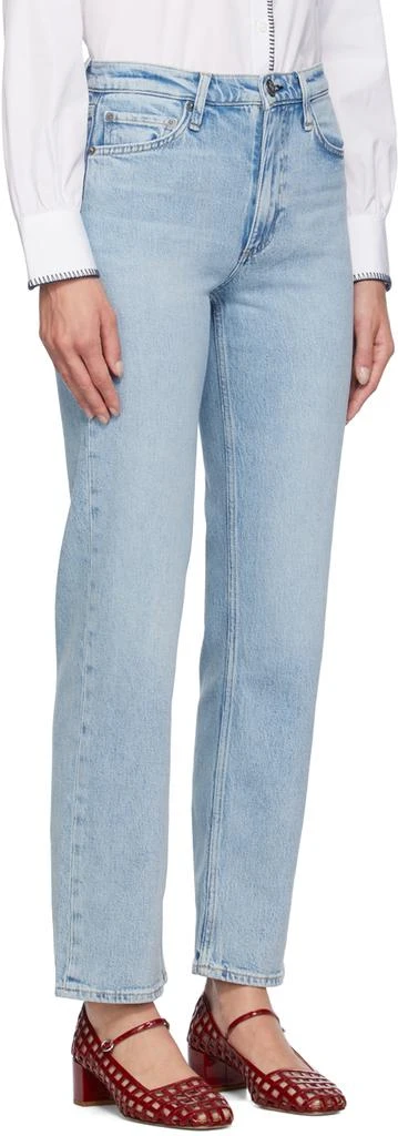 Rag & Bone Blue Harlow Full Length Straight Jeans 2