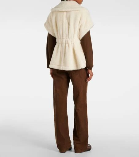 Max Mara Abavo wool and silk teddy cape 3