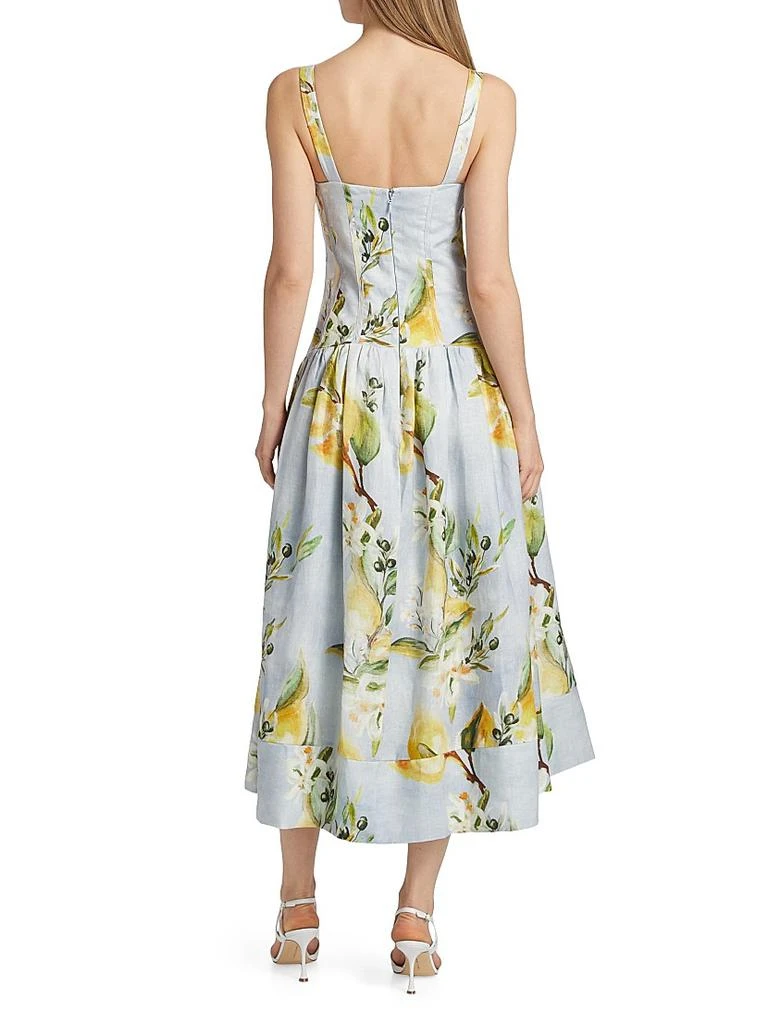 Nicholas the Label Makenna Floral Linen Drop-Waist Midi-Dress 5