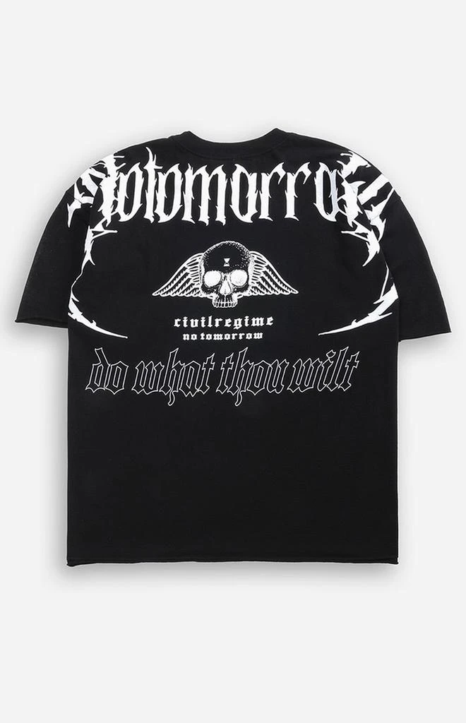 No Tomorrow x Civil Active Do What Thou Wilt Raw Hem T-Shirt 2