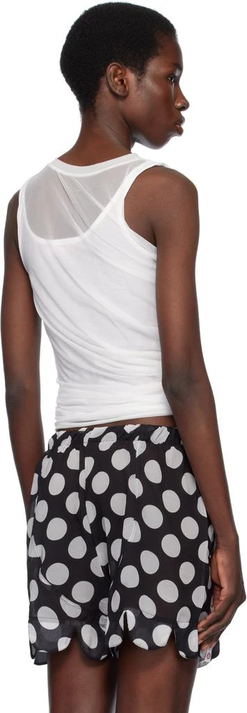 Charles Jeffrey Loverboy White Draped Mesh Tank Top 3