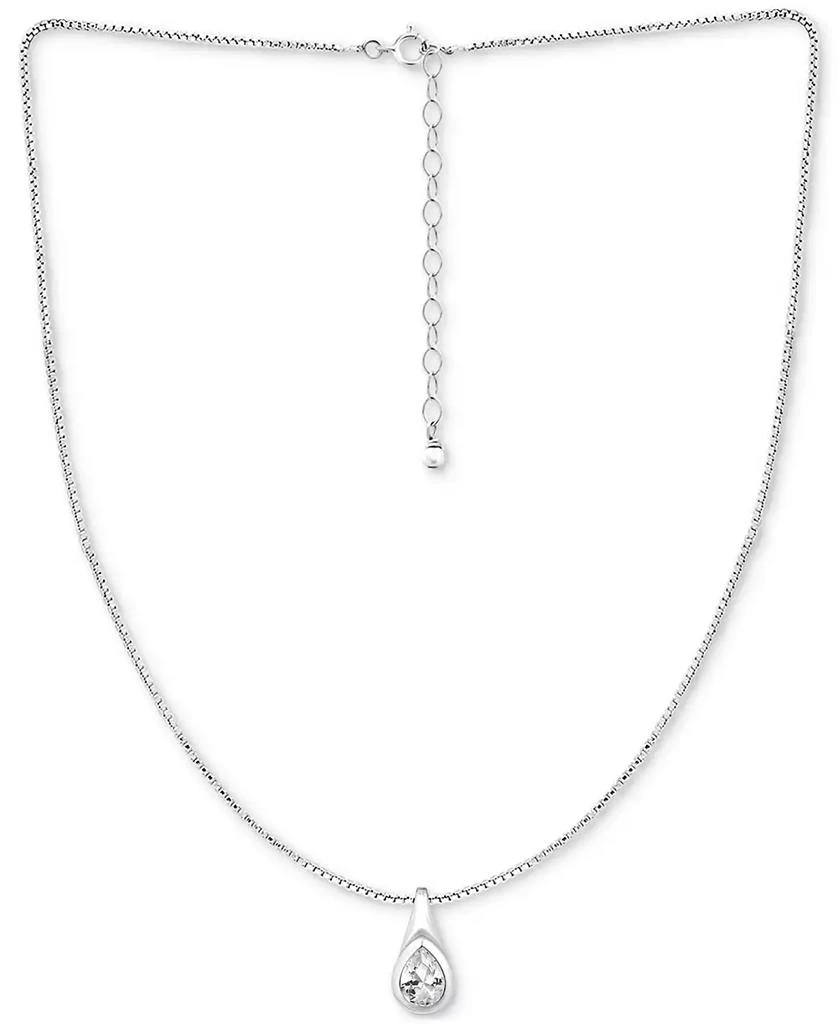 Giani Bernini Cubic Zirconia Pear-Shaped Pendant Necklace in Sterling Silver, 16" + 2" extender, Exclusively at Macy's 3