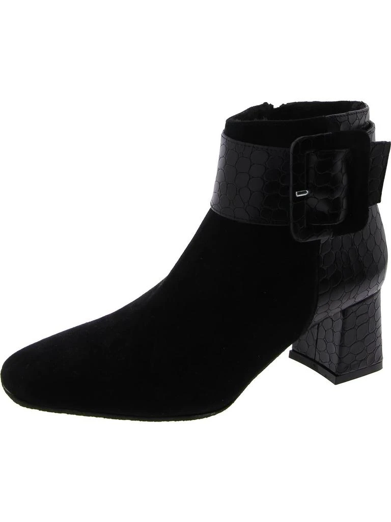 Ron White Womens Suede Square Toe Ankle Boots 1