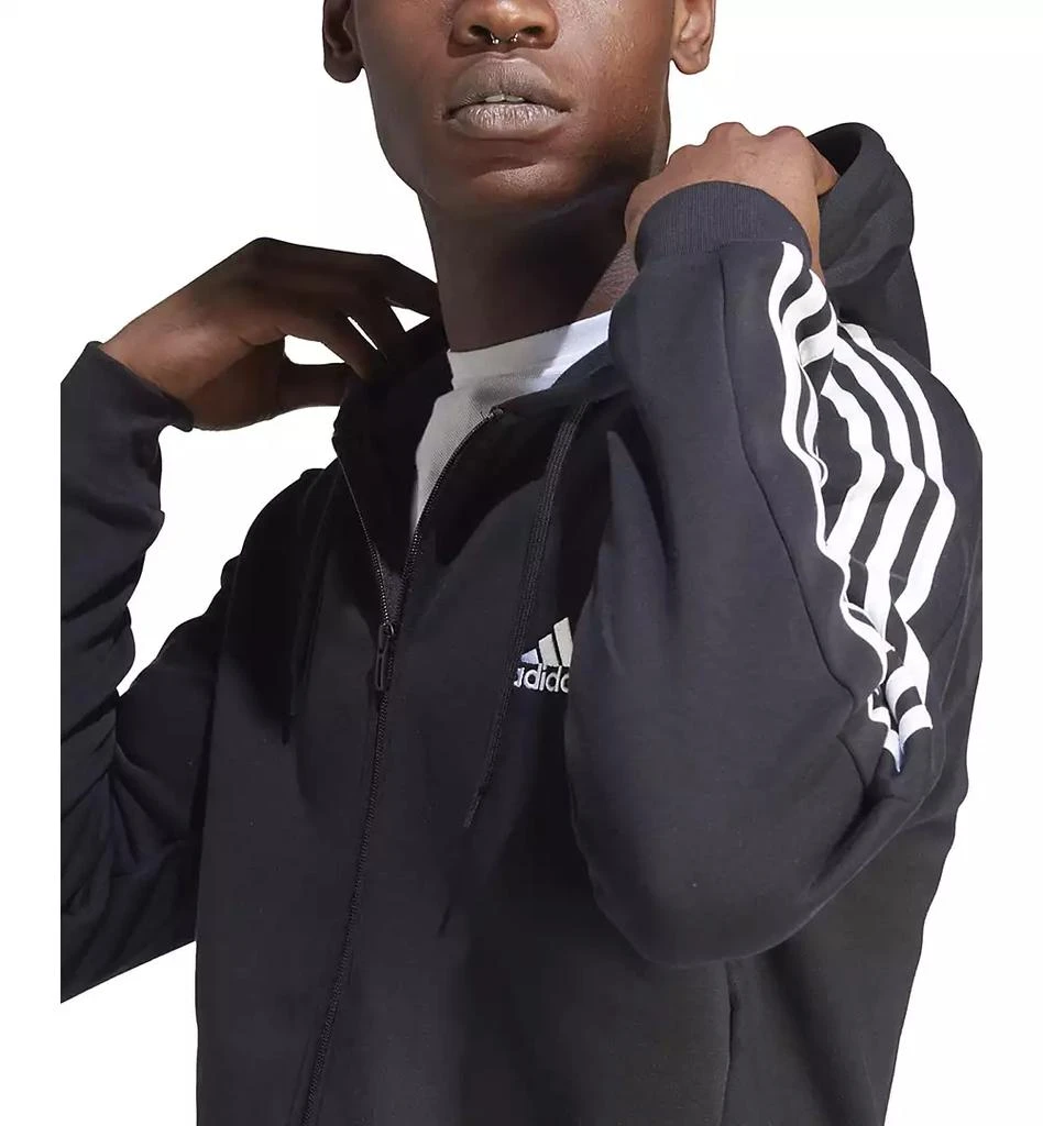 Adidas Men's Essentials 3-Stripes Regular-Fit Full-Zip Fleece Hoodie, Regular & Big & Tall 5