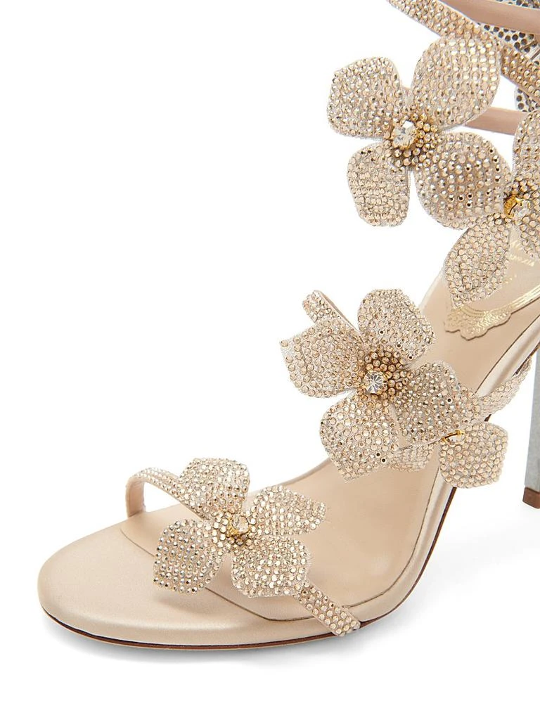 Rene Caovilla 100MM Satin Floral High-Heel Sandals 5