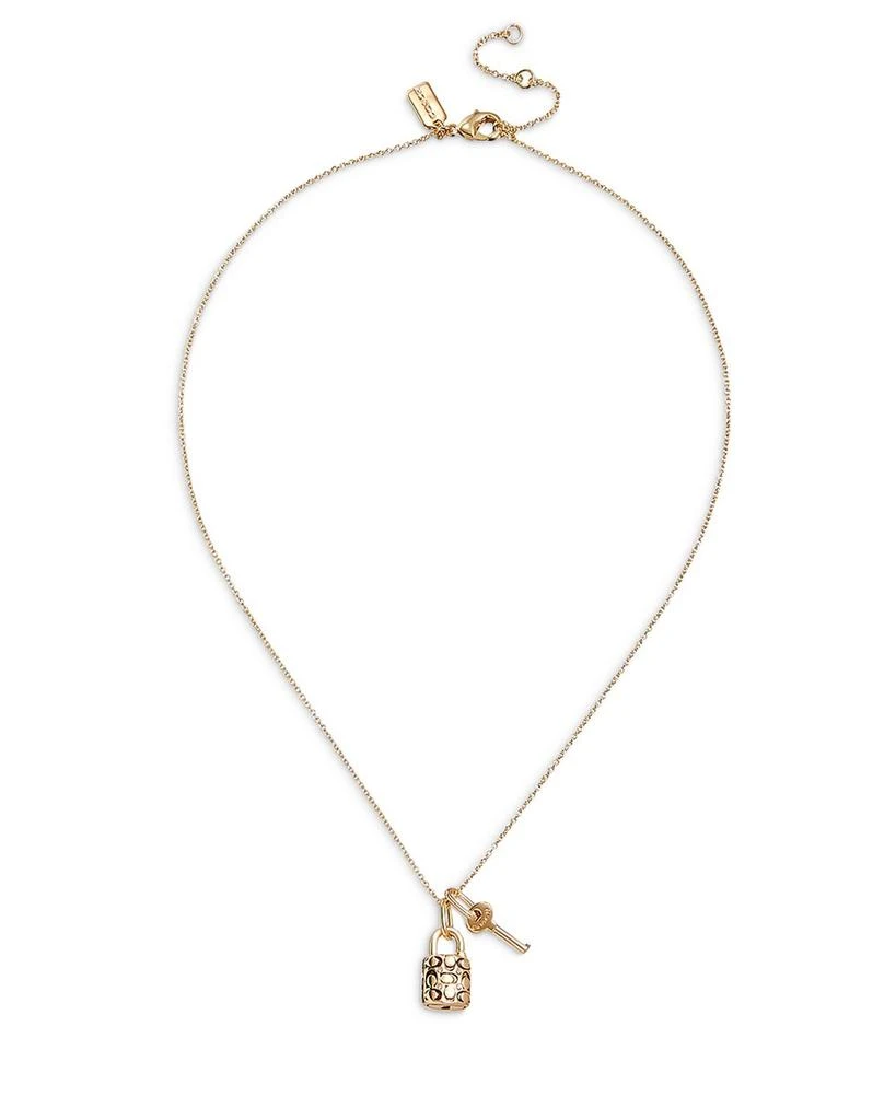 Coach Logo Padlock 
Key Charm Necklace, 16" 3