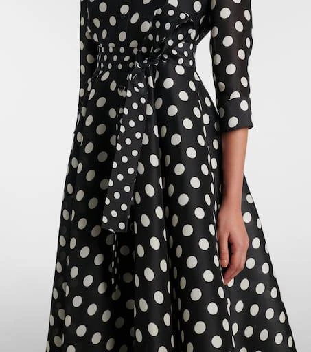 Carolina Herrera Floral-appliqué polka-dot silk gown 5