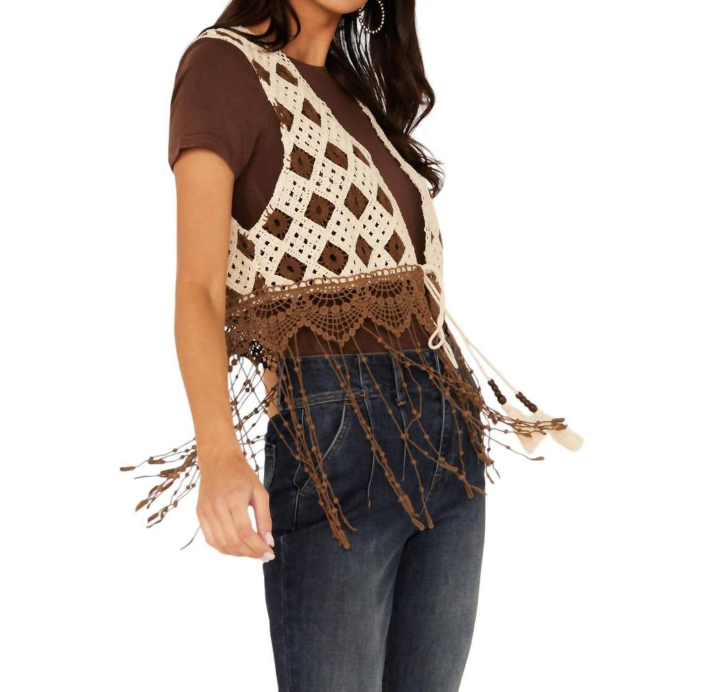 Miss Me Miss Me - Cropped Fringe Vest