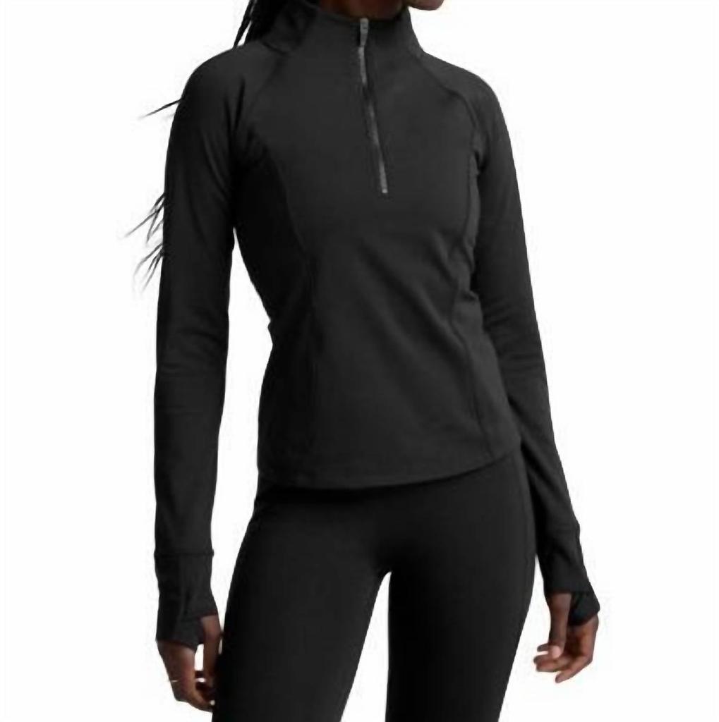 Alo Airlift Winter Warm 1/4 Zip Long Sleeve - Black - Outdoor