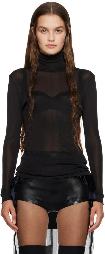 MAISON MARGIELA Black Semi-Sheer Turtleneck 1