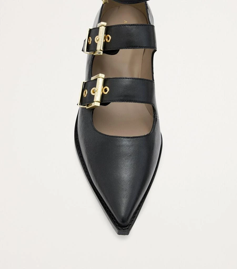 ALL SAINTS Leather Susan Buckle Flats 4