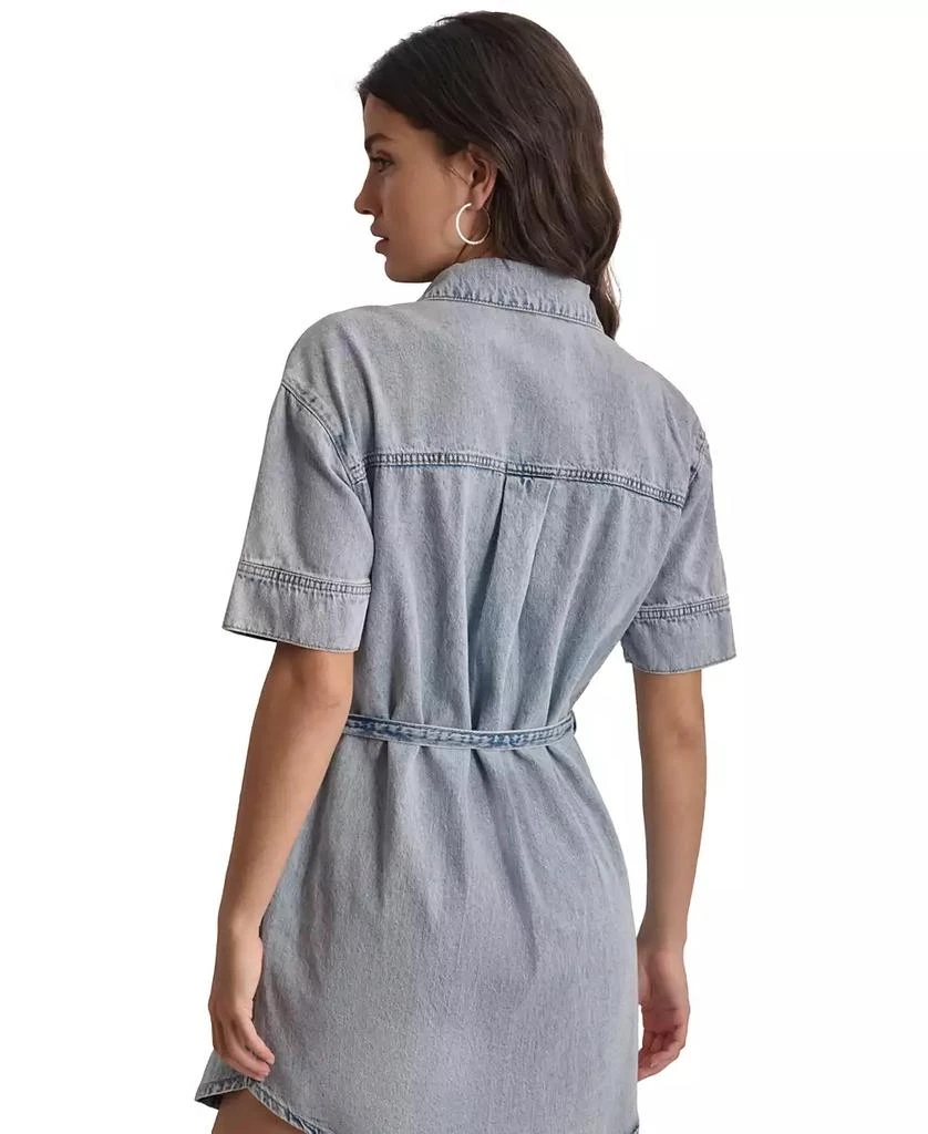 DKNY Women's Denim Self Belted  Shirtdress 6