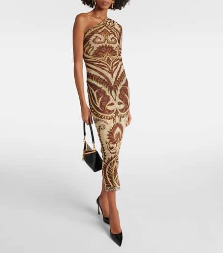 ETRO One-shoulder printed midi dress 2