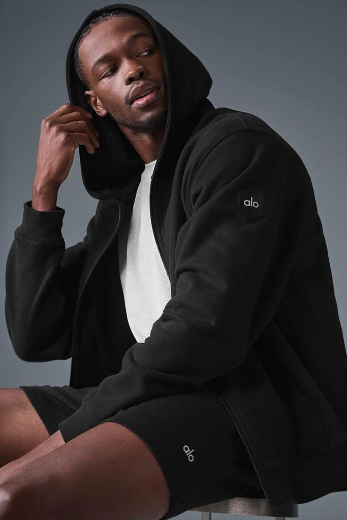 Alo Renown Heavy Weight Full Zip Hoodie - Black 4