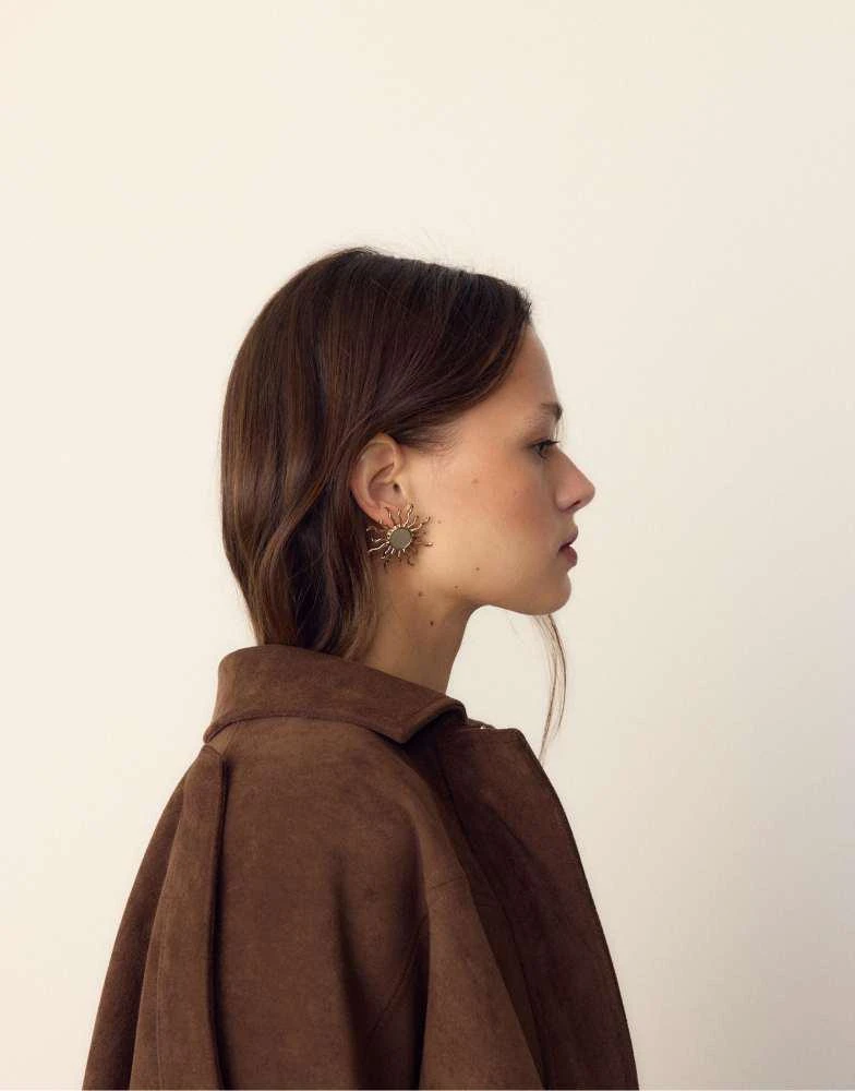 Stradivarius Stradivarius Mirror effect sun earrings in gold 2