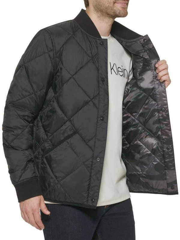 Calvin Klein Reversible Quilted Snap Front Bomber 3