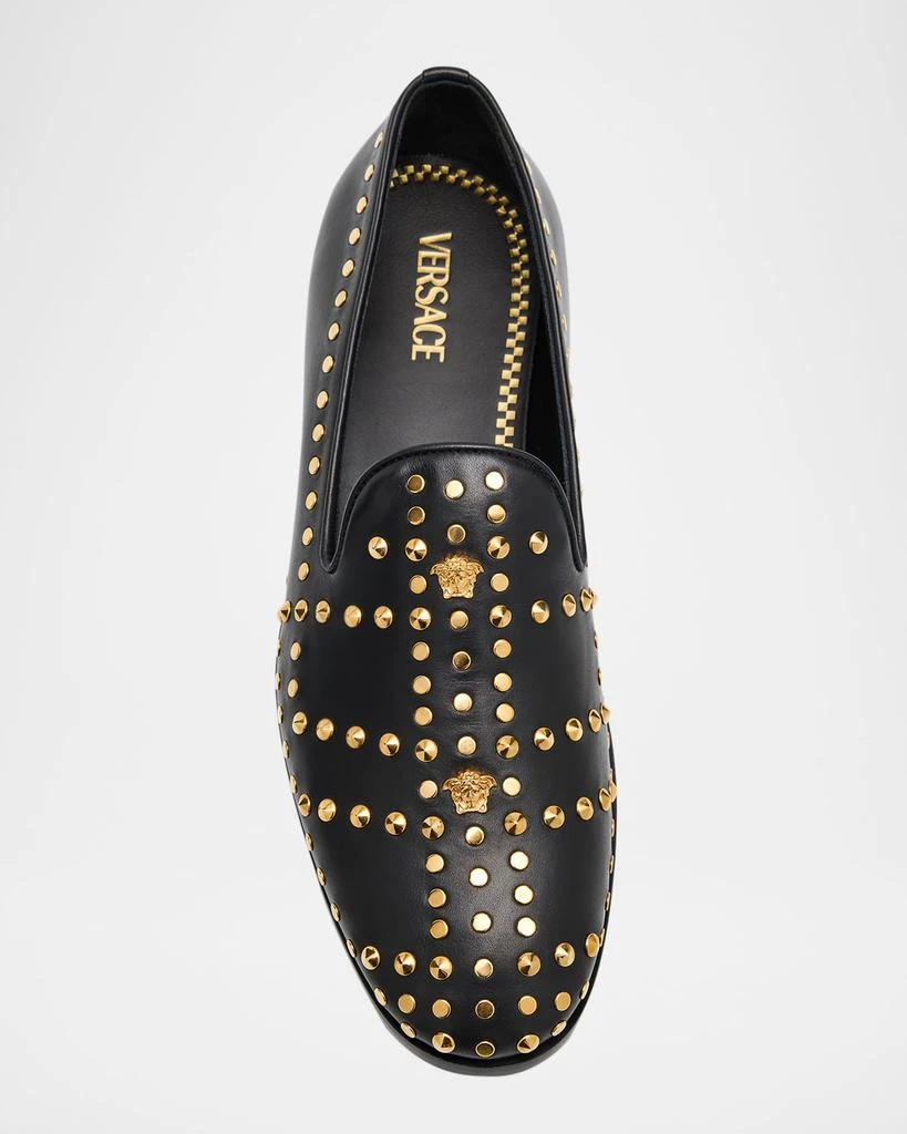 Versace Men's Studded Leather Medusa Smoking Slippers 5