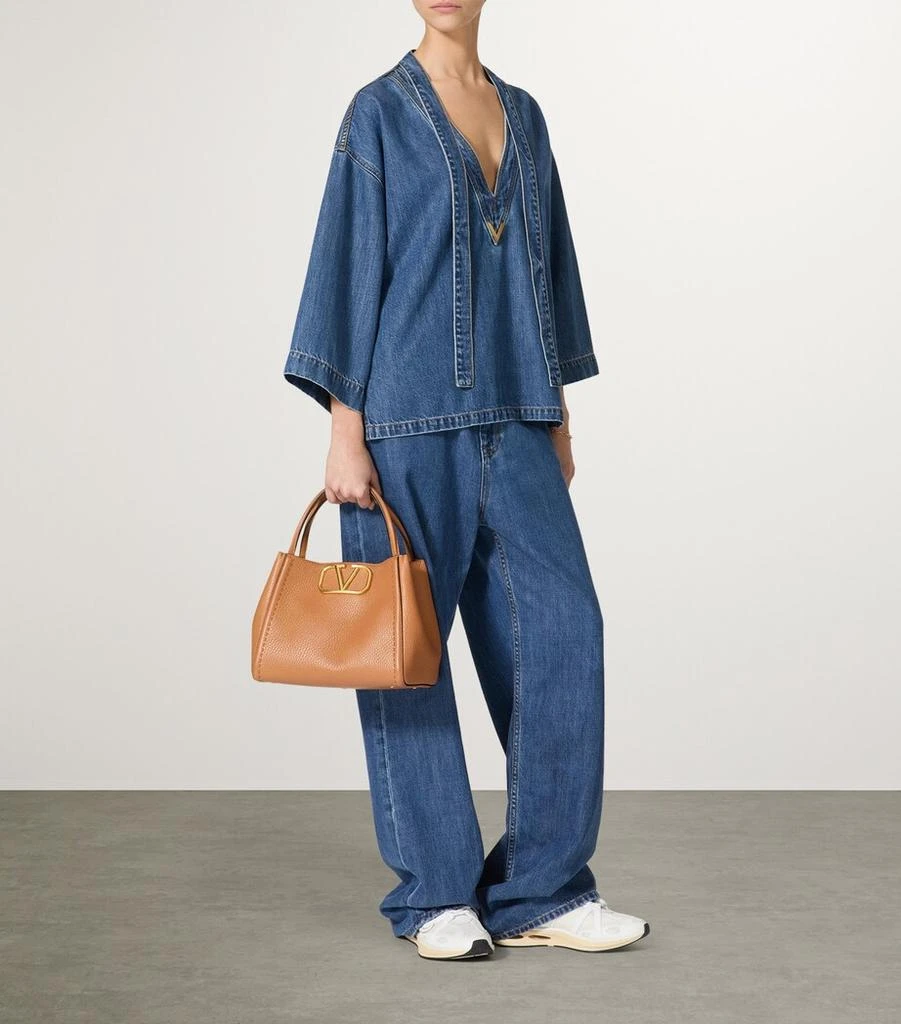 Valentino Denim V-Neck Shirt 2