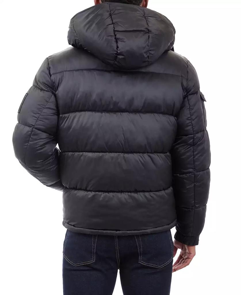 Michael Kors Men's Heavyweight Metallic Finish Hooded Puffer Jacket