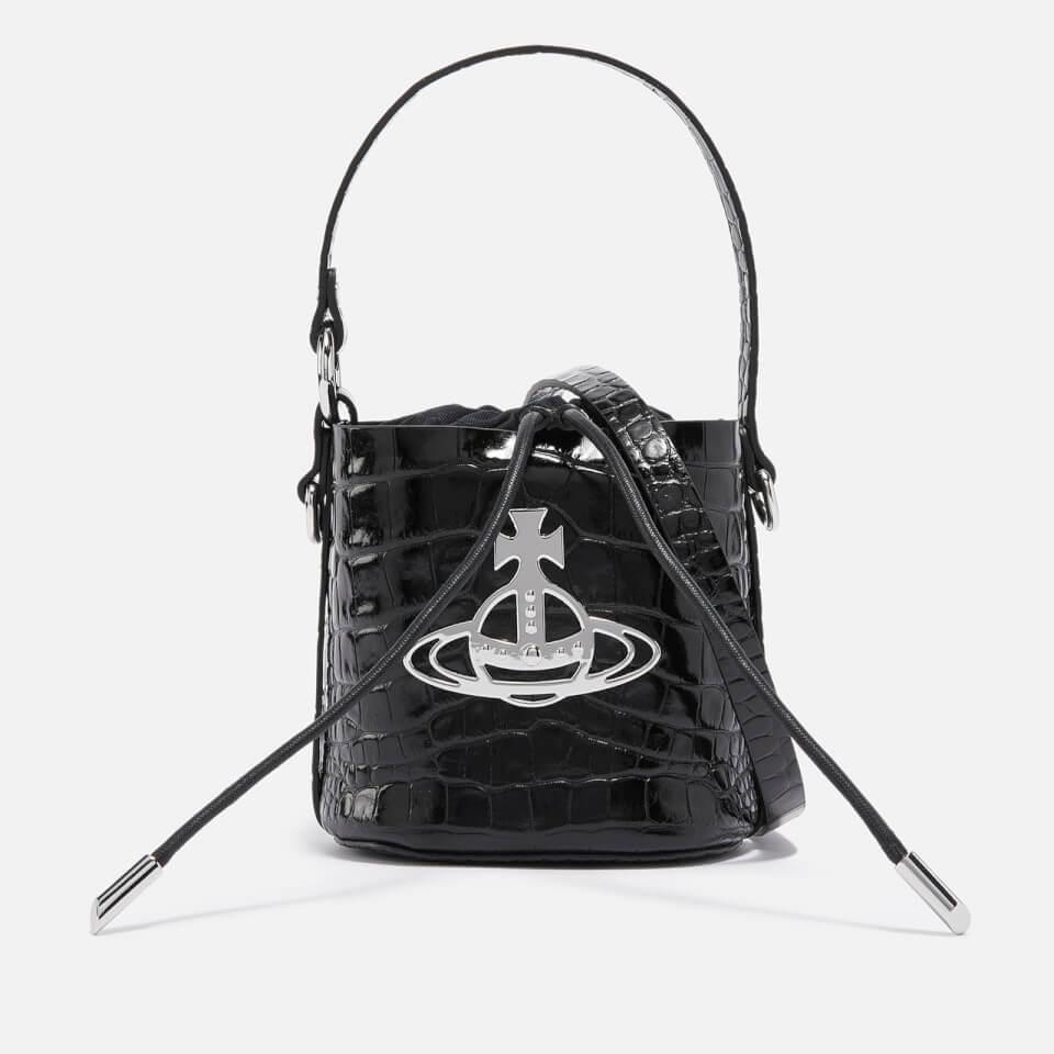 Vivienne Westwood Vivienne Westwood Daisy Drawstring Croc-Effect Leather Bag