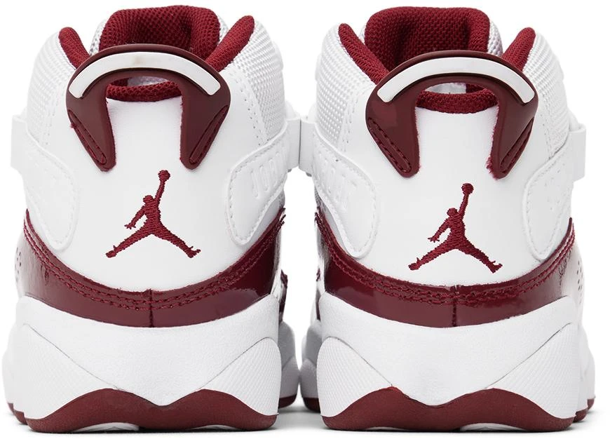 Jordan Kids White & Burgundy 6 Rings Little Kids Sneakers 2