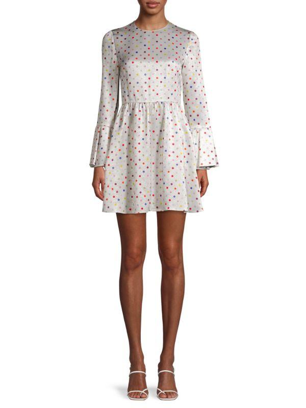 Valentino Dot-Print Metallic Dress