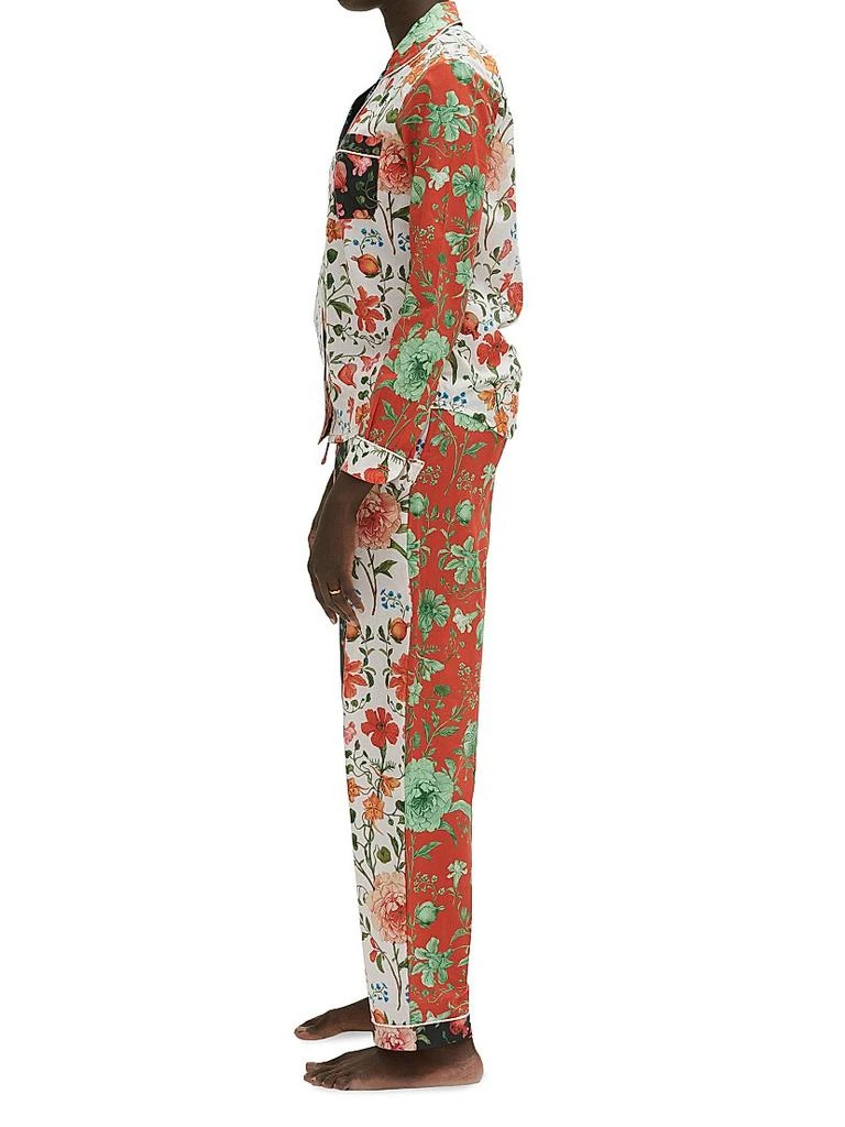 Desmond
Dempsey 2-Piece Colorblocked Floral Cotton Pajama Set 3