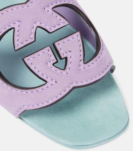 Gucci Interlocking G cutout suede slides 6