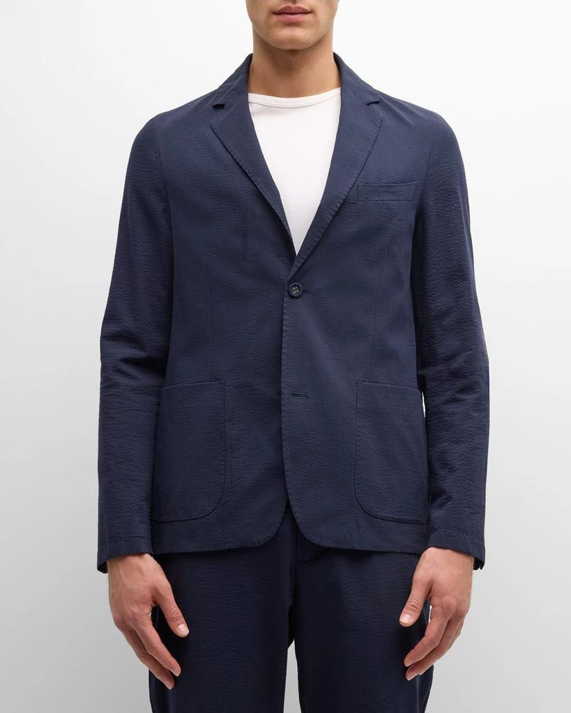 Officine Générale Men's Nehemiah Seersucker Sport Coat 4
