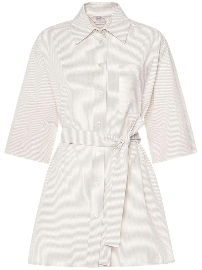 Max Mara Texas Cotton Seersucker Long Shirt 1
