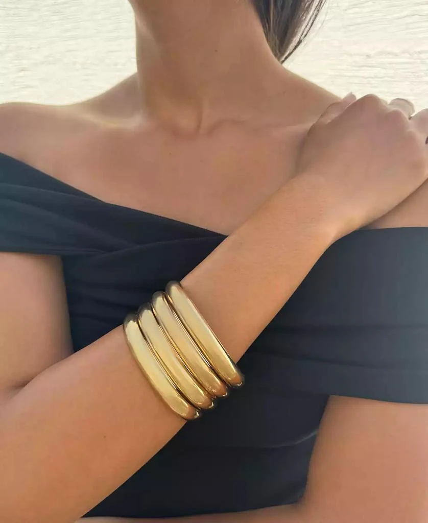 ADORNIA Gold 4-Bangle Set 3